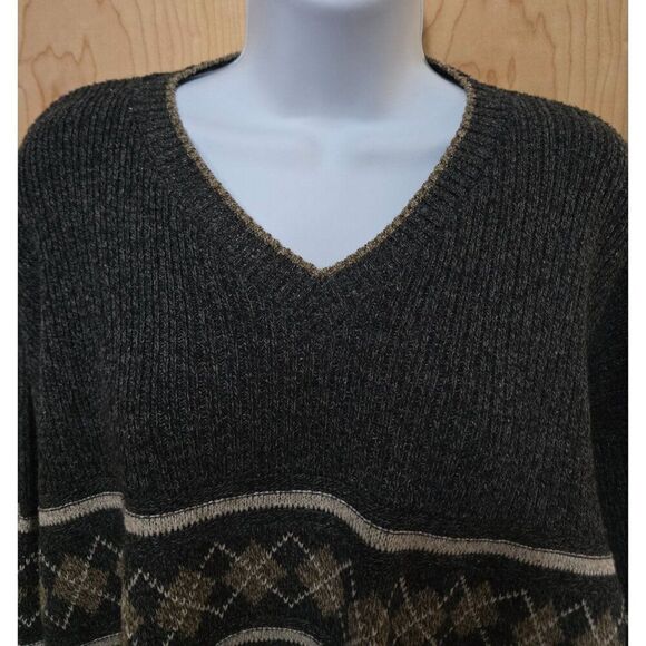 Vintage Liberty Sweaters Mens Argyle Knit Pullover Sweater L Cotton Acrylic - Picture 2 of 7